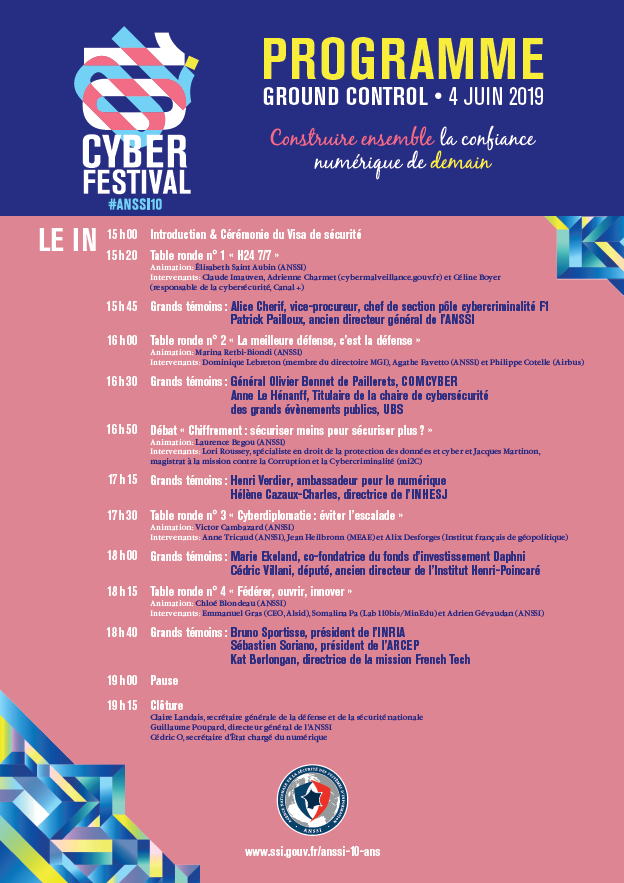 Programme du cyberfestival des 10 ans de l'ANSSI