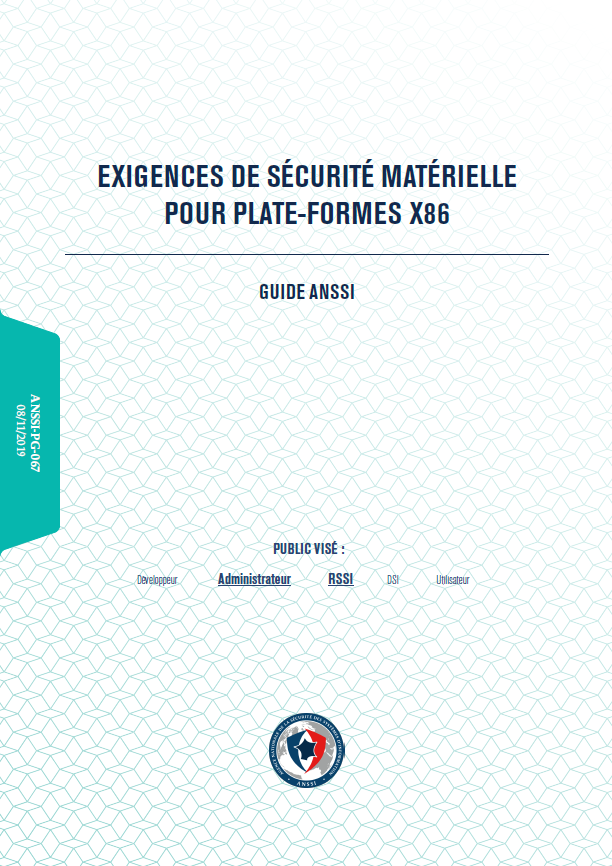 Exigences de sécurité matérielles pour plate-formes x86 - couverture