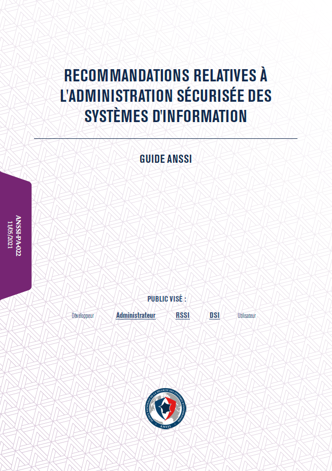 Recommandations relatives à l'administration sécurisée des systèmes d'information - v3.0 du 11/05/2021 - couverture