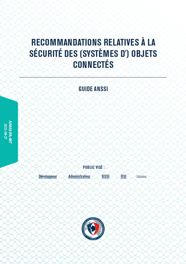 Recommandations relatives à la sécurité des (systèmes d’)objets connectés - couverture