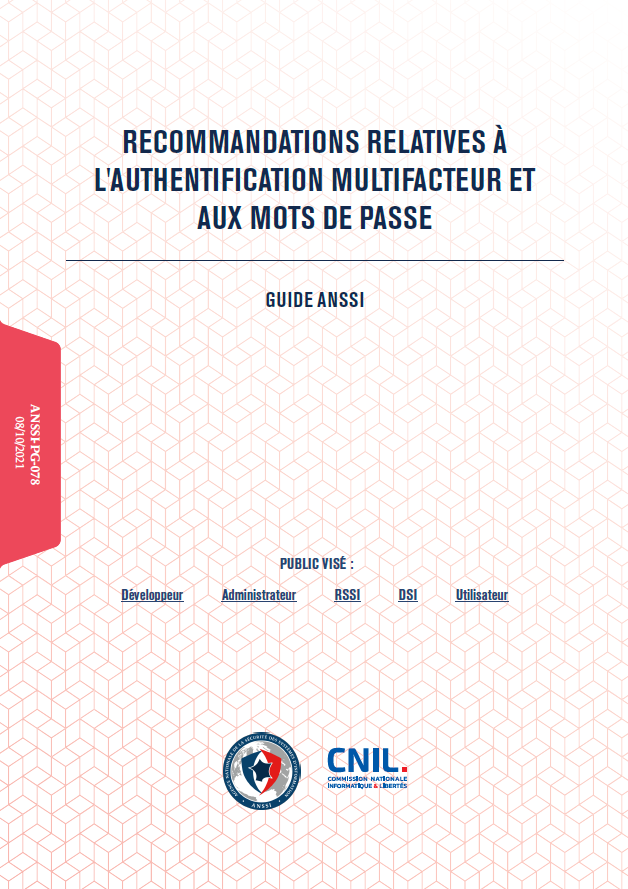 Recommandations relatives à l'authentification multifacteur et aux mots de passe - couverture